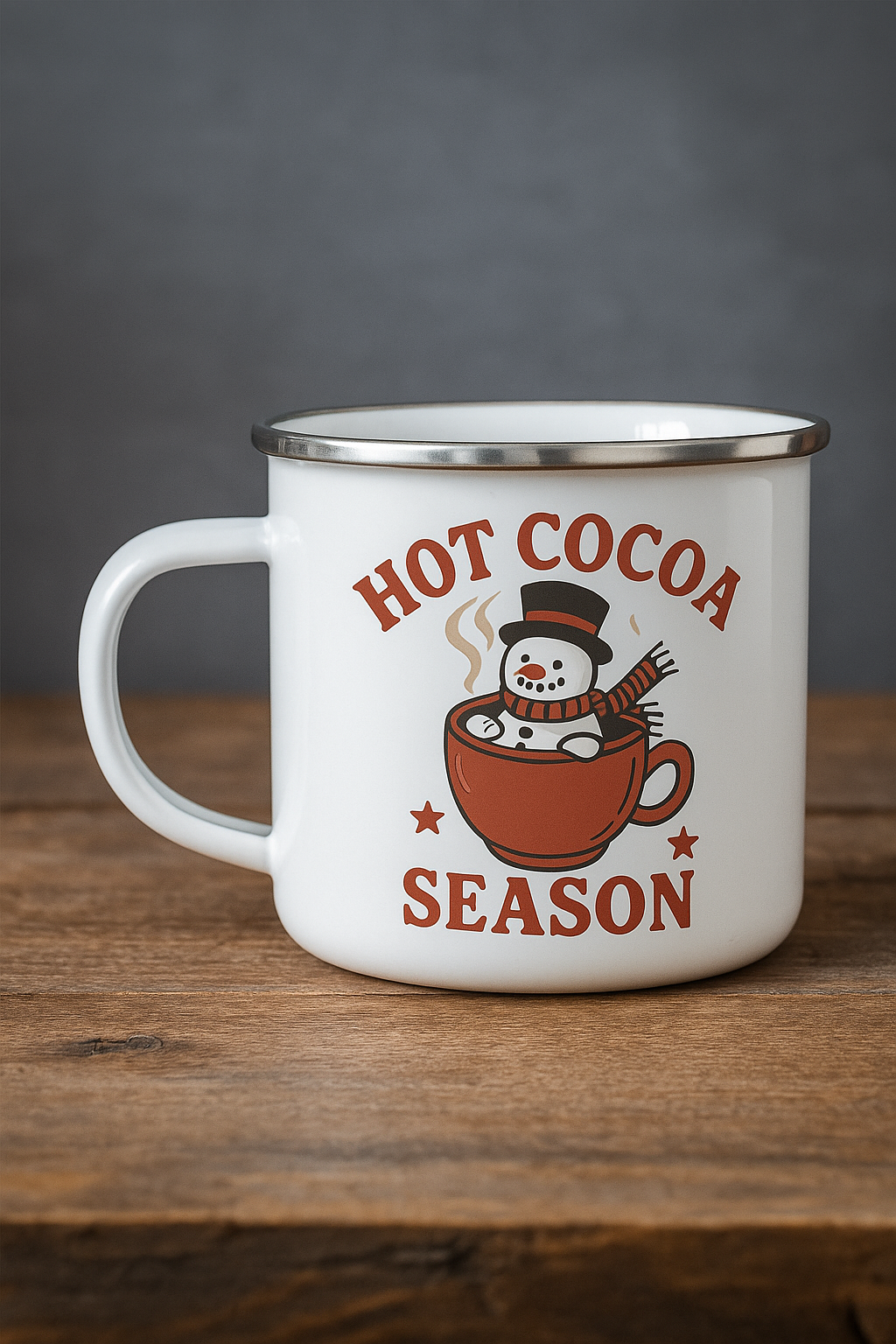 Hot Cocoa Season Enamel Mug